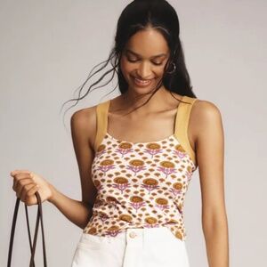 NWT Anthropologie Maeve Trapunto Tank XS
